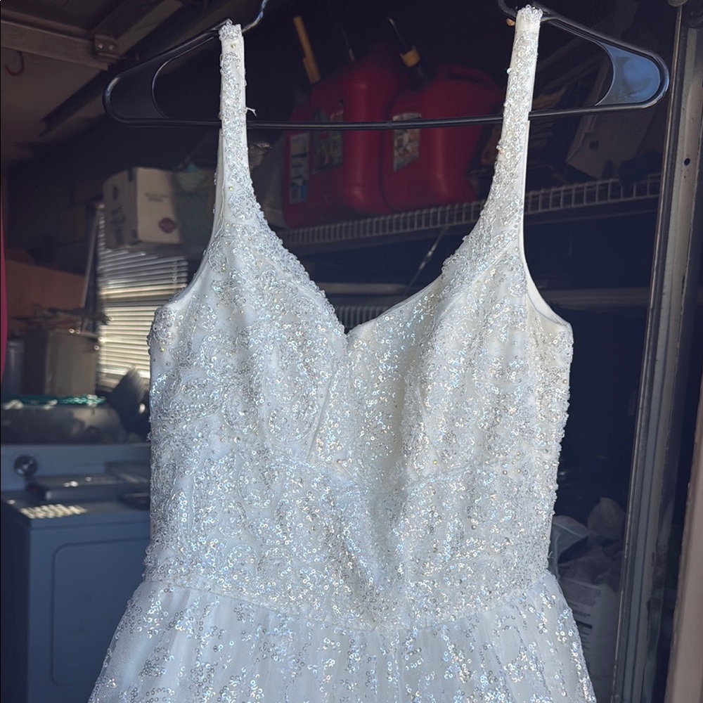 Elegant White Sequin Dress